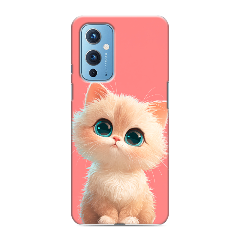 Пластиковый чехол на OnePlus 9 с принтом Розовый котенок Пластиковый чехол на OnePlus 9 с принтом Розовый котенок