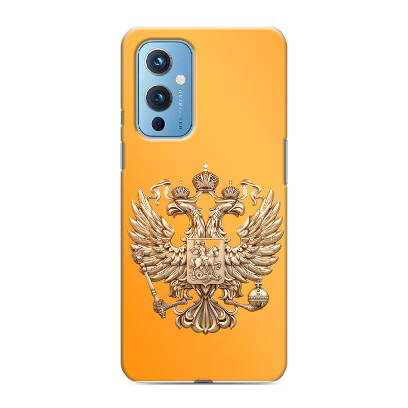 Силиконовый противоударный чехол на OnePlus 9 с принтом Герб Флаг России Силиконовый противоударный чехол на OnePlus 9 с принтом Герб Флаг России