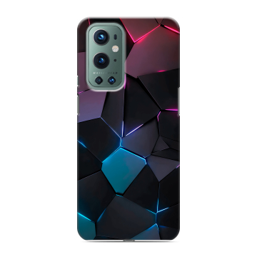 Силиконовый чехол на OnePlus 9 Pro с принтом Геометрия неона