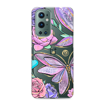 Силиконовый чехол на OnePlus 9 Pro с принтом Бабочки и цветы Силиконовый чехол на OnePlus 9 Pro с принтом Бабочки и цветы