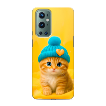 Силиконовый чехол на OnePlus 9 Pro с принтом Котенок в шапке Силиконовый чехол на OnePlus 9 Pro с принтом Котенок в шапке