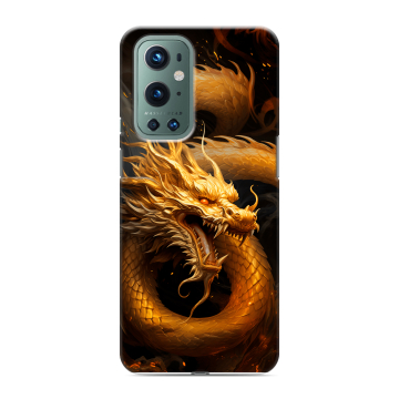 Силиконовый чехол на OnePlus 9 Pro с принтом Золотой дракон Силиконовый чехол на OnePlus 9 Pro с принтом Золотой дракон