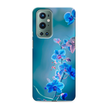 Силиконовый чехол на OnePlus 9 Pro с принтом Голубые цветы Силиконовый чехол на OnePlus 9 Pro с принтом Голубые цветы