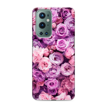 Силиконовый чехол на OnePlus 9 Pro с принтом лавандовые розы Силиконовый чехол на OnePlus 9 Pro с принтом лавандовые розы