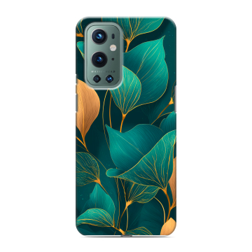 Силиконовый чехол на OnePlus 9 Pro с принтом Листья и золото Силиконовый чехол на OnePlus 9 Pro с принтом Листья и золото