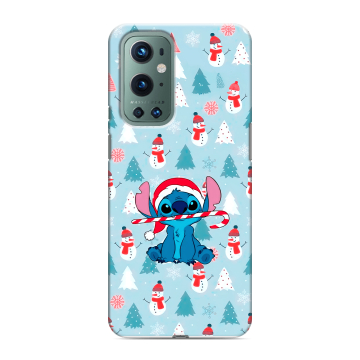 Силиконовый чехол на OnePlus 9 Pro с принтом Стич Новый год Силиконовый чехол на OnePlus 9 Pro с принтом Стич Новый год