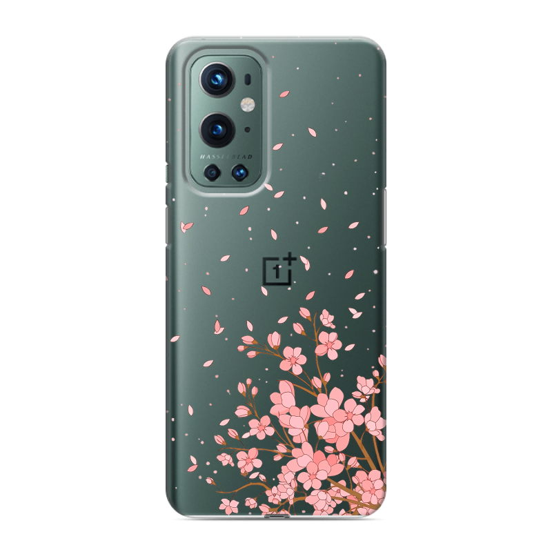 Силиконовый противоударный чехол на OnePlus 9 Pro с принтом Ветка сакуры Силиконовый противоударный чехол на OnePlus 9 Pro с принтом Ветка сакуры