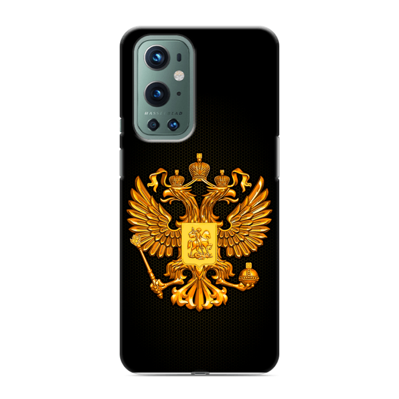 Силиконовый противоударный чехол на OnePlus 9 Pro с принтом Герб России желтый Силиконовый противоударный чехол на OnePlus 9 Pro с принтом Герб России желтый