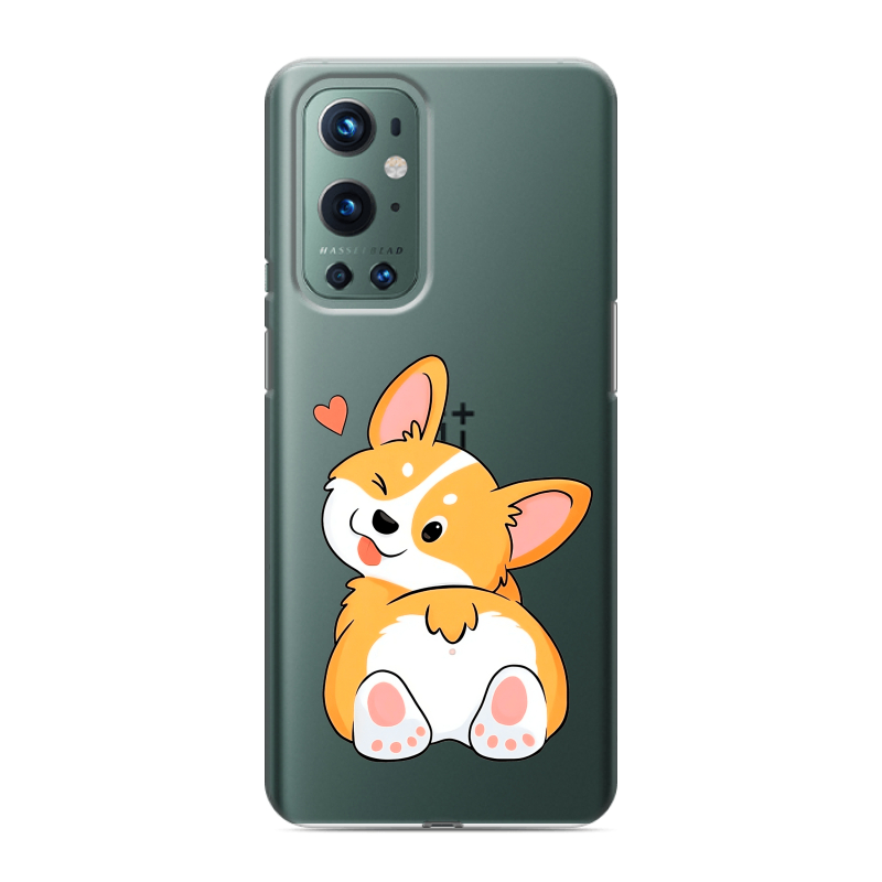 Силиконовый противоударный чехол на OnePlus 9 Pro с принтом Корги Силиконовый противоударный чехол на OnePlus 9 Pro с принтом Корги