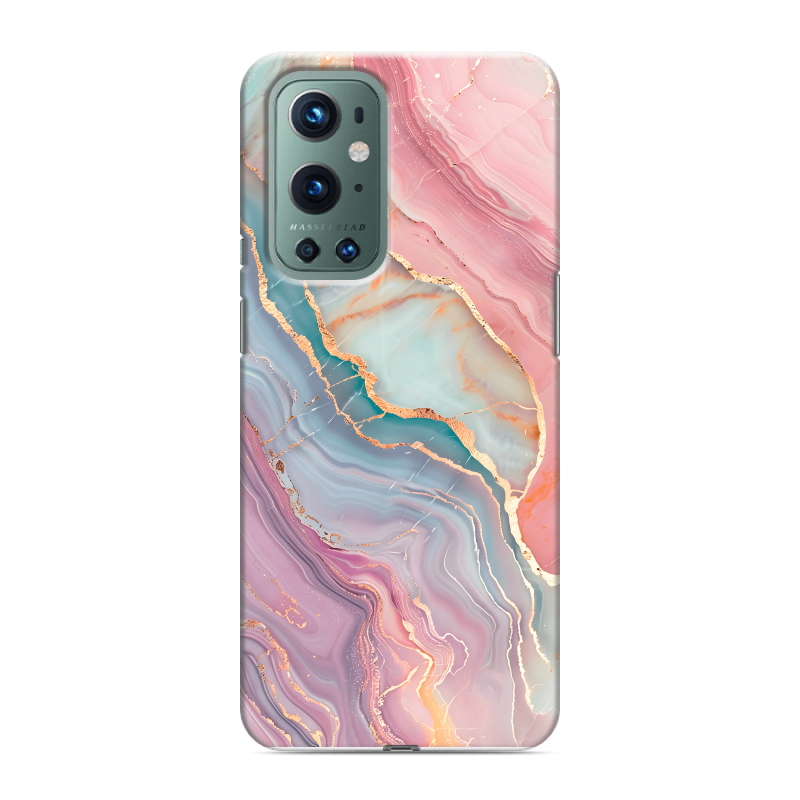 Силиконовый чехол на OnePlus 9 Pro с принтом розовый мрамор Силиконовый чехол на OnePlus 9 Pro с принтом розовый мрамор