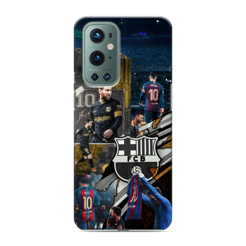 Силиконовый противоударный чехол на OnePlus 9 Pro с принтом Messi Barcelona Силиконовый противоударный чехол на OnePlus 9 Pro с принтом Messi Barcelona