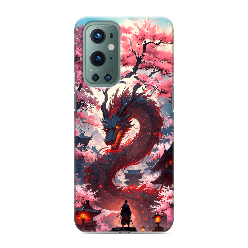 Силиконовый противоударный чехол на OnePlus 9 Pro с принтом Дракон Японский Силиконовый противоударный чехол на OnePlus 9 Pro с принтом Дракон Японский