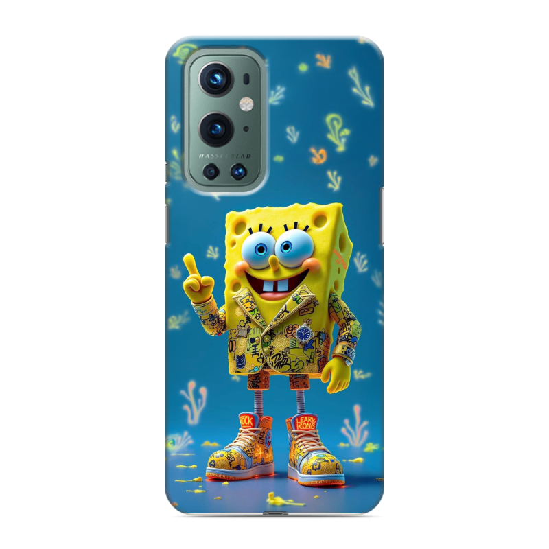 Силиконовый противоударный чехол на OnePlus 9 Pro с принтом Спанч боб Спанчбоб Силиконовый противоударный чехол на OnePlus 9 Pro с принтом Спанч боб Спанчбоб