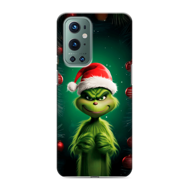 Силиконовый противоударный чехол на OnePlus 9 Pro с принтом Гринч Новый год Рождество Силиконовый противоударный чехол на OnePlus 9 Pro с принтом Гринч Новый год Рождество