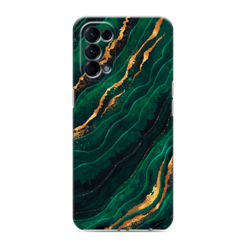 Силиконовый чехол на OPPO Reno5 с принтом Мрамор зеленое золото Силиконовый чехол на OPPO Reno5 с принтом Мрамор зеленое золото