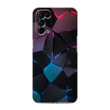 Силиконовый чехол на OPPO Reno5 с принтом Геометрия неона Силиконовый чехол на OPPO Reno5 с принтом Геометрия неона