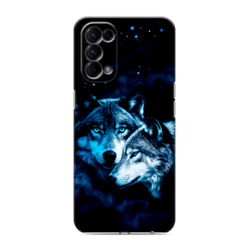 Силиконовый чехол на OPPO Reno5 с принтом Волки Силиконовый чехол на OPPO Reno5 с принтом Волки