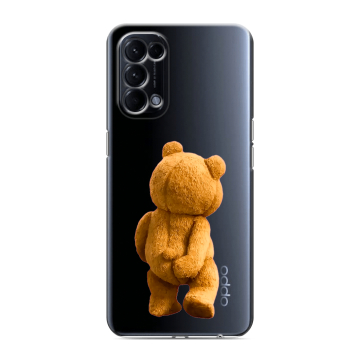Силиконовый чехол на OPPO Reno5 с принтом Медведь