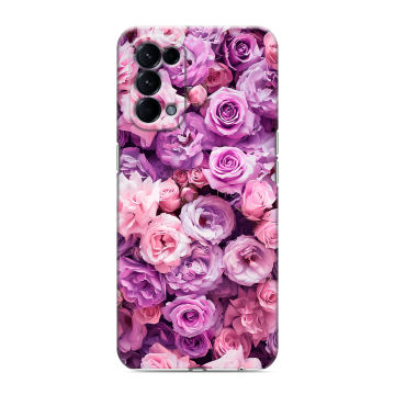 Силиконовый чехол на OPPO Reno5 с принтом лавандовые розы Силиконовый чехол на OPPO Reno5 с принтом лавандовые розы