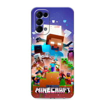 Силиконовый чехол на OPPO Reno5 с принтом Майнкрафт Minecraft Силиконовый чехол на OPPO Reno5 с принтом Майнкрафт Minecraft