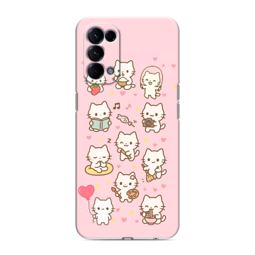 Силиконовый чехол на OPPO Reno5 с принтом Hello Kitty Хелоу Кити
