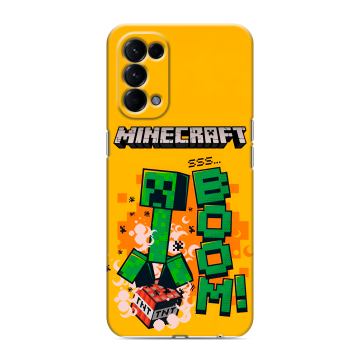 Силиконовый чехол на OPPO Reno5 с принтом Майнкрафт Minecraft