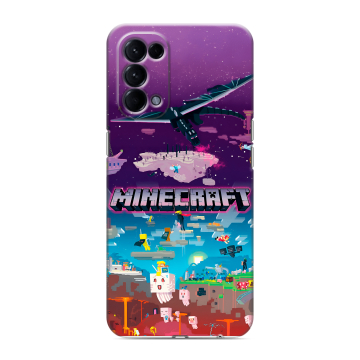 Силиконовый чехол на OPPO Reno5 с принтом Майнкрафт Minecraft