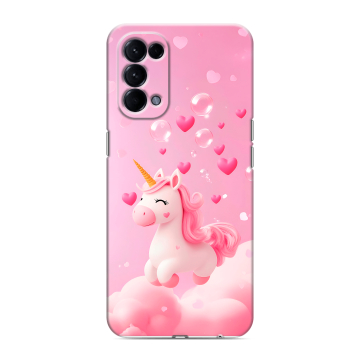 Силиконовый чехол на OPPO Reno5 с принтом Единорог Силиконовый чехол на OPPO Reno5 с принтом Единорог