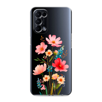 Силиконовый чехол на OPPO Reno5 с принтом Цветы Силиконовый чехол на OPPO Reno5 с принтом Цветы