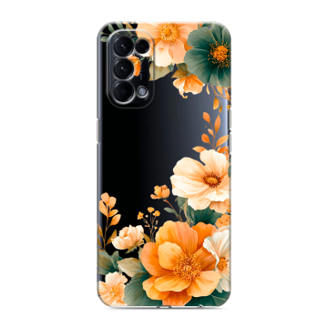 Силиконовый чехол на OPPO Reno5 с принтом Цветы принт Силиконовый чехол на OPPO Reno5 с принтом Цветы принт