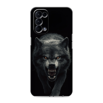 Силиконовый чехол на OPPO Reno5 с принтом Волк