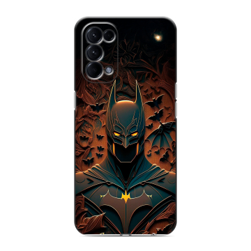 Силиконовый чехол на OPPO Reno5 с принтом Batman Бэтмен Силиконовый чехол на OPPO Reno5 с принтом Batman Бэтмен