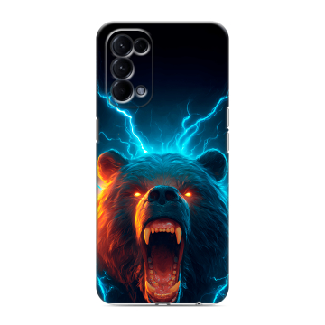 Силиконовый чехол на OPPO Reno5 с принтом Медведь Силиконовый чехол на OPPO Reno5 с принтом Медведь