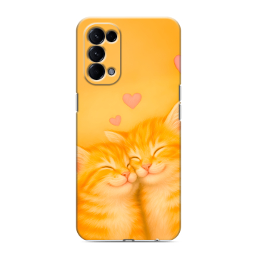 Силиконовый чехол на OPPO Reno5 с принтом Милые котята Силиконовый чехол на OPPO Reno5 с принтом Милые котята