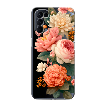 Силиконовый чехол на OPPO Reno5 с принтом цветы Силиконовый чехол на OPPO Reno5 с принтом цветы