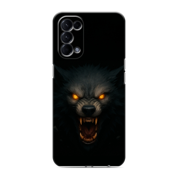 Силиконовый чехол на OPPO Reno5 с принтом Волк Силиконовый чехол на OPPO Reno5 с принтом Волк