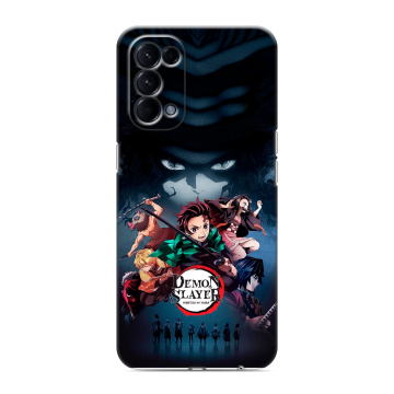 Силиконовый чехол на OPPO Reno5 с принтом Demon Slayer Клинок рассекающий демонов
