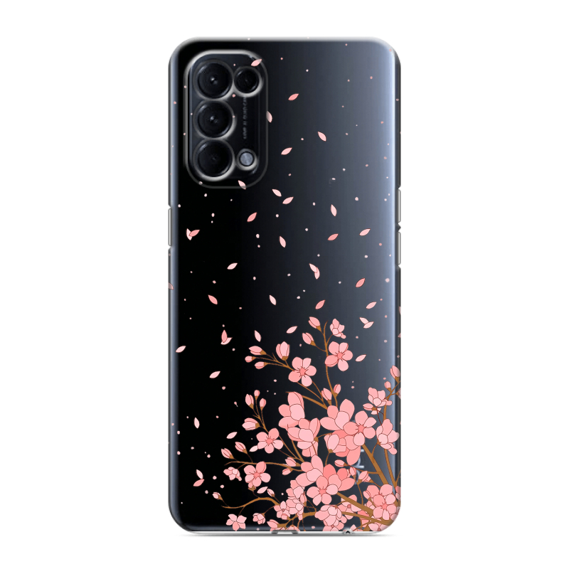 Силиконовый чехол на OPPO Reno5 с принтом Ветка сакуры Силиконовый чехол на OPPO Reno5 с принтом Ветка сакуры