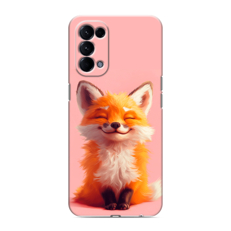 Силиконовый чехол на OPPO Reno5 с принтом милая лиса Силиконовый чехол на OPPO Reno5 с принтом милая лиса