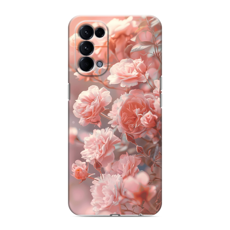 Силиконовый противоударный чехол на OPPO Reno5 с принтом Розовые розы Силиконовый противоударный чехол на OPPO Reno5 с принтом Розовые розы