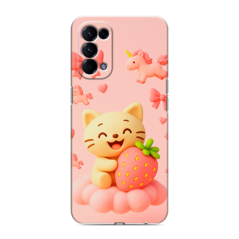 Силиконовый противоударный чехол на OPPO Reno5 с принтом для девочек Силиконовый противоударный чехол на OPPO Reno5 с принтом для девочек