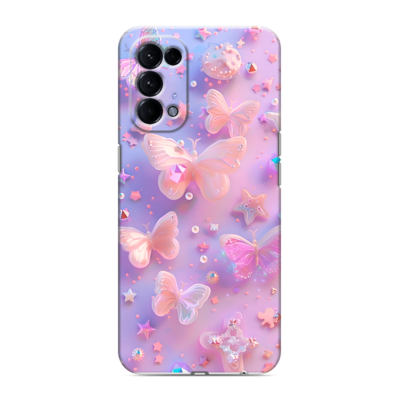 Силиконовый чехол на OPPO Reno5 с принтом Бабочки Силиконовый чехол на OPPO Reno5 с принтом Бабочки