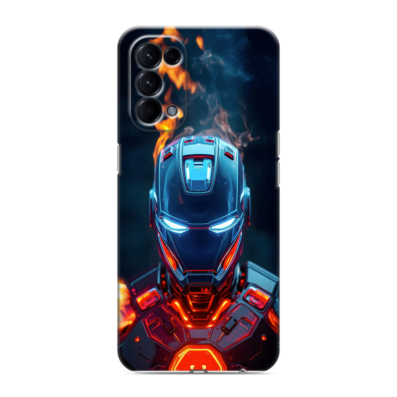 Силиконовый чехол на OPPO Reno5 с принтом IronMan Железный человек Силиконовый чехол на OPPO Reno5 с принтом IronMan Железный человек