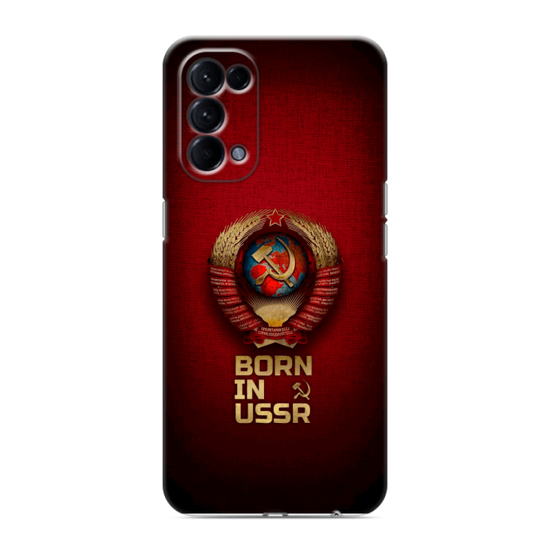 Силиконовый противоударный чехол на OPPO Reno5 с принтом Флаг Герб СССР Силиконовый противоударный чехол на OPPO Reno5 с принтом Флаг Герб СССР