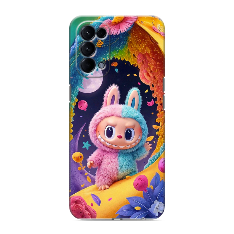 Силиконовый чехол на OPPO Reno5 с принтом Labubu Лабубу Силиконовый чехол на OPPO Reno5 с принтом Labubu Лабубу
