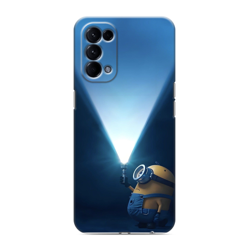 Силиконовый противоударный чехол на OPPO Reno5 с принтом Миньоны Силиконовый противоударный чехол на OPPO Reno5 с принтом Миньоны