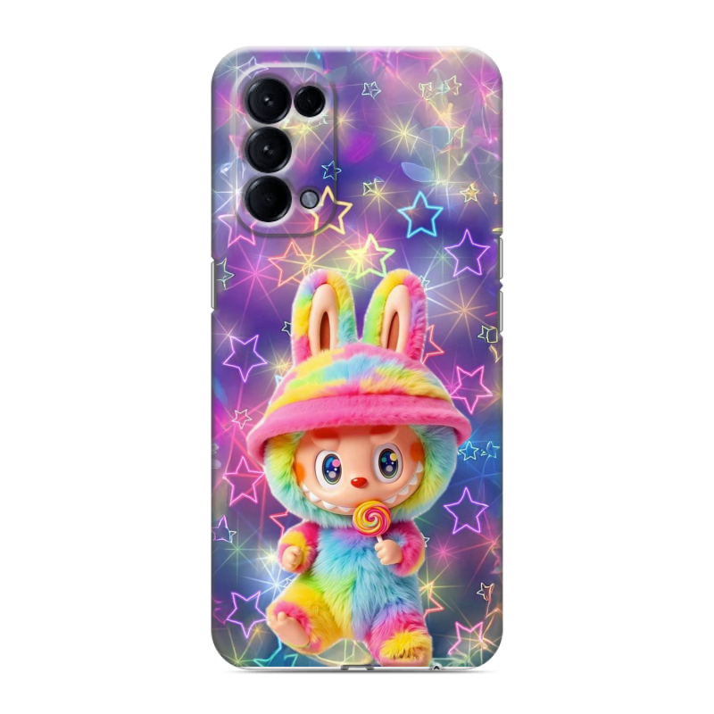 Силиконовый чехол на OPPO Reno5 с принтом Labubu Лабубу Силиконовый чехол на OPPO Reno5 с принтом Labubu Лабубу