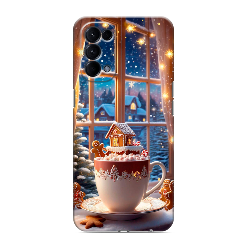 Силиконовый чехол на OPPO Reno5 с принтом Новый год Силиконовый чехол на OPPO Reno5 с принтом Новый год