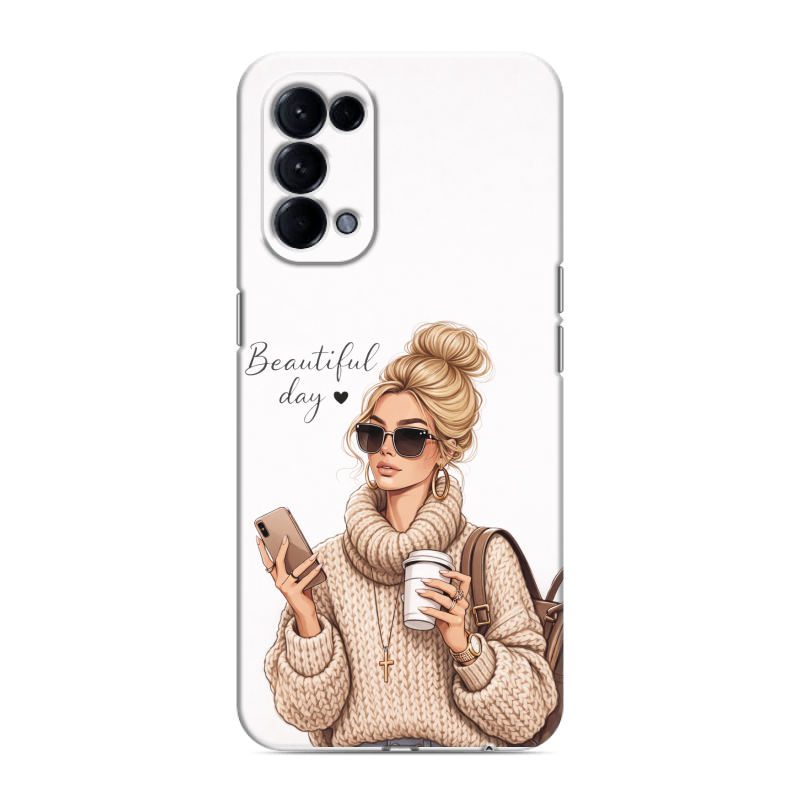 Силиконовый чехол на OPPO Reno5 с принтом женский Силиконовый чехол на OPPO Reno5 с принтом женский