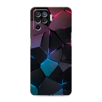 Силиконовый чехол на OPPO Reno5 Lite с принтом Геометрия неона Силиконовый чехол на OPPO Reno5 Lite с принтом Геометрия неона